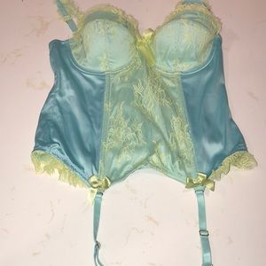 La senza green and teal corset